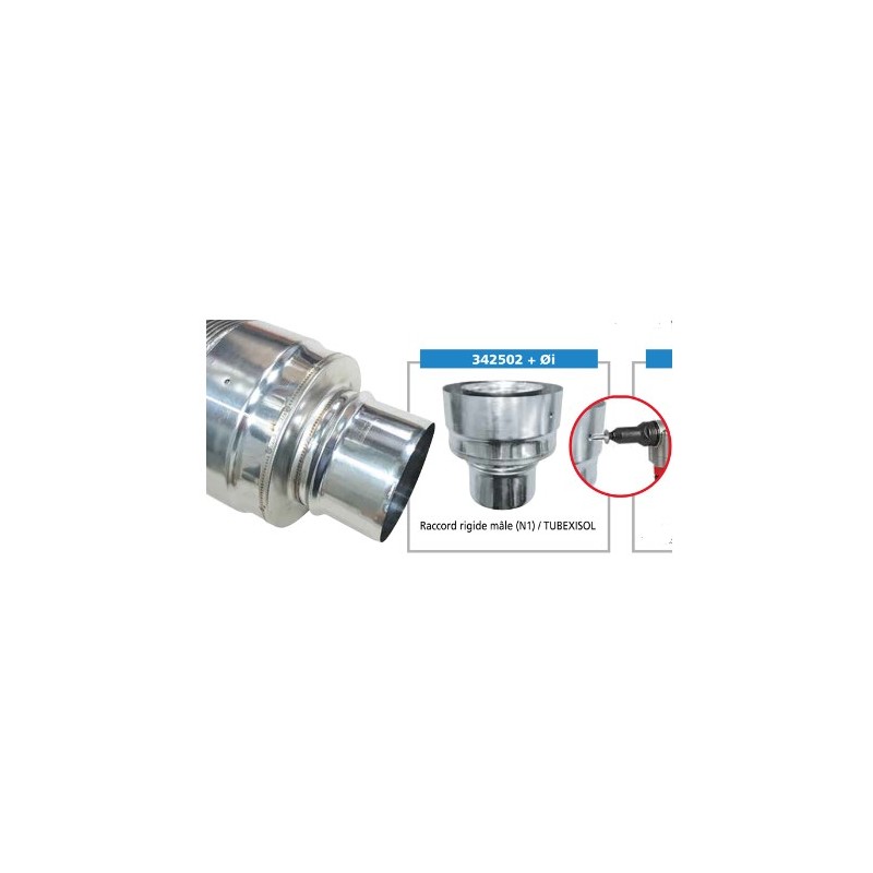 RACCORD BAS FLEXIBLE ISOLE MALE - DEPRESSION - DIAM 80/139MM